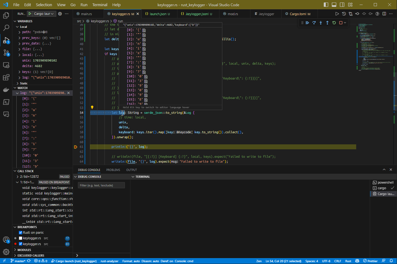 Rust in VSCode debuggen